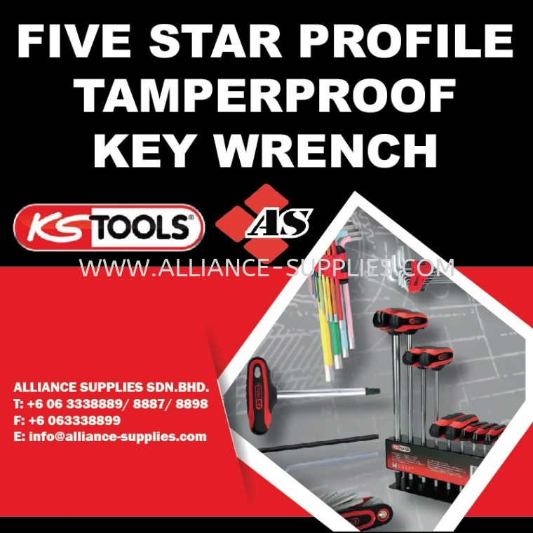 Five Star Profile Tamperproof Key Wrench KS TOOLS Five Star Profile Tamperproof Key Wrench KS TOOLS Hexagon Key Wrenches KS TOOLS