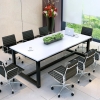 Person Black Frame Steel Large Simple Office Meeting Table Office Table Office Furniture