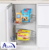 180 SWIVEL BASKET WITH POLE (SUS304) Corner Cabinets Platinum SUS304 Kitchen Cabinet Basket & Hardware