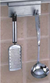 ALUMINIUM SPOON HOLDER WITH 2 HOOKS Kitchen Aluminium Railing System Kitchen Cabinet Basket & Hardware