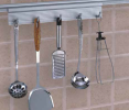 ALUMINIUM SPOON HOLDER WITH 5 HOOKS Kitchen Aluminium Railing System Kitchen Cabinet Basket & Hardware