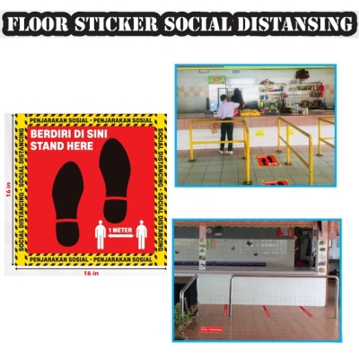 Floor Sticker Social Distansing Set F PK1038 SK/SMK (10 Unit)