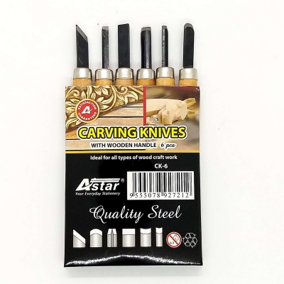 Astar Wood Carving Knife Set 6's