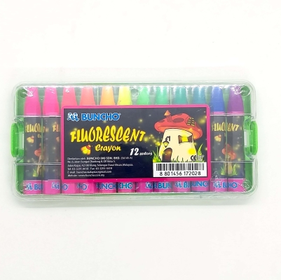 Buncho Fluorescent Crayon 12 Colors