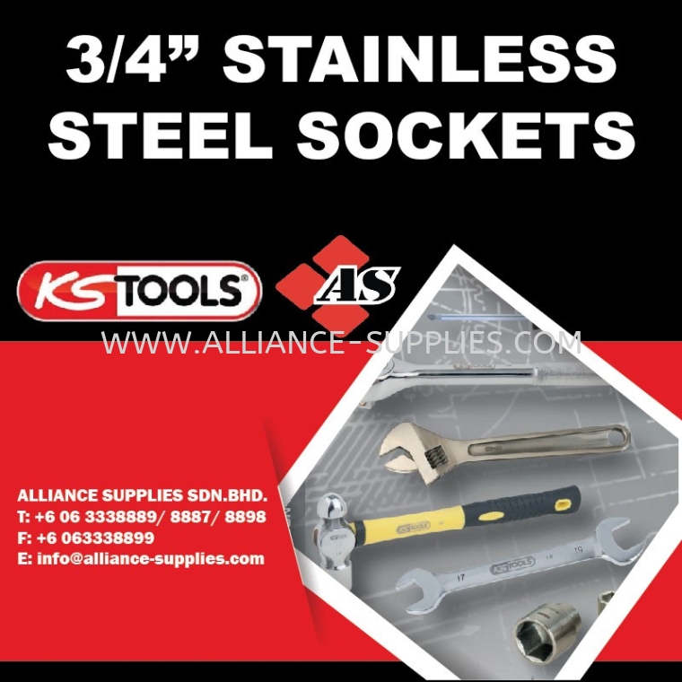 3/4" Stainless Steel Sockets KS TOOLS 3/4" Stainless Steel Sockets KS TOOLS Stainless Steel Tools / Non-Magnetic Titanium Tools KS TOOLS