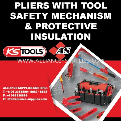 KS TOOLS Pliers with Tool Safety Mechanism & Protective Insulation