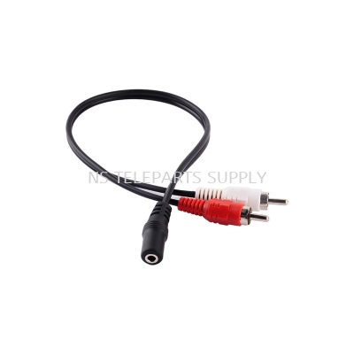 STEREO 3.5 (F) TO 2 RCA (M) - 40 CM