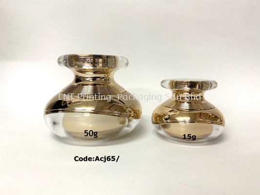 Acj65/15 & 50g Gold Acrylic Jar With Gold Cap