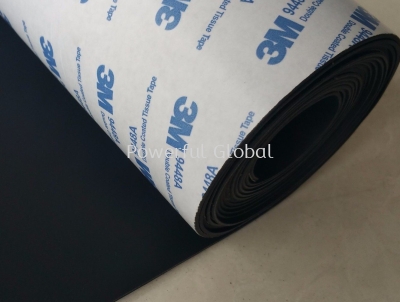 Black Rubber Sheet With 3M Adhesive Tape