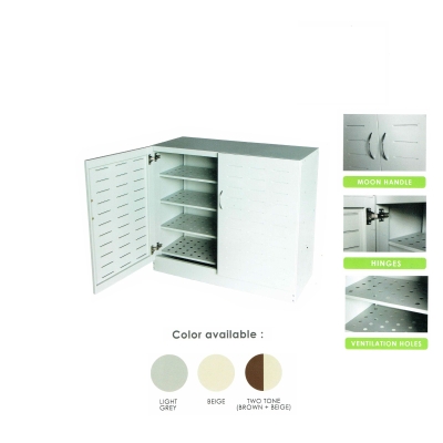 Steel Shoe Rack c/w 4 Fixed Shelves (With ventilation holes)