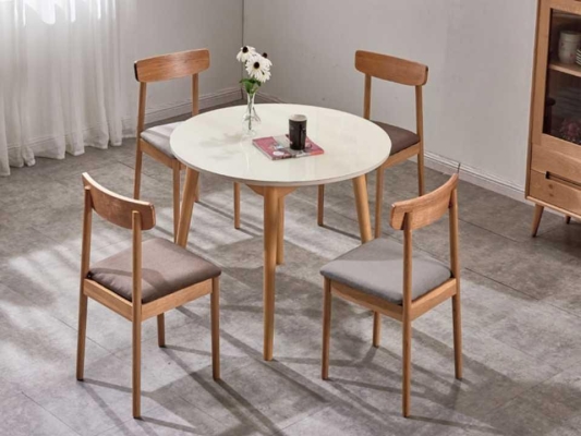 ZINNIAS Kitchen Round Dining Table Set WITH 4 CHAIRS with 1 YEAR WARRANTY