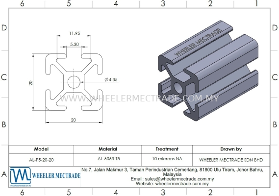 Aluminium Profile 20 x 20