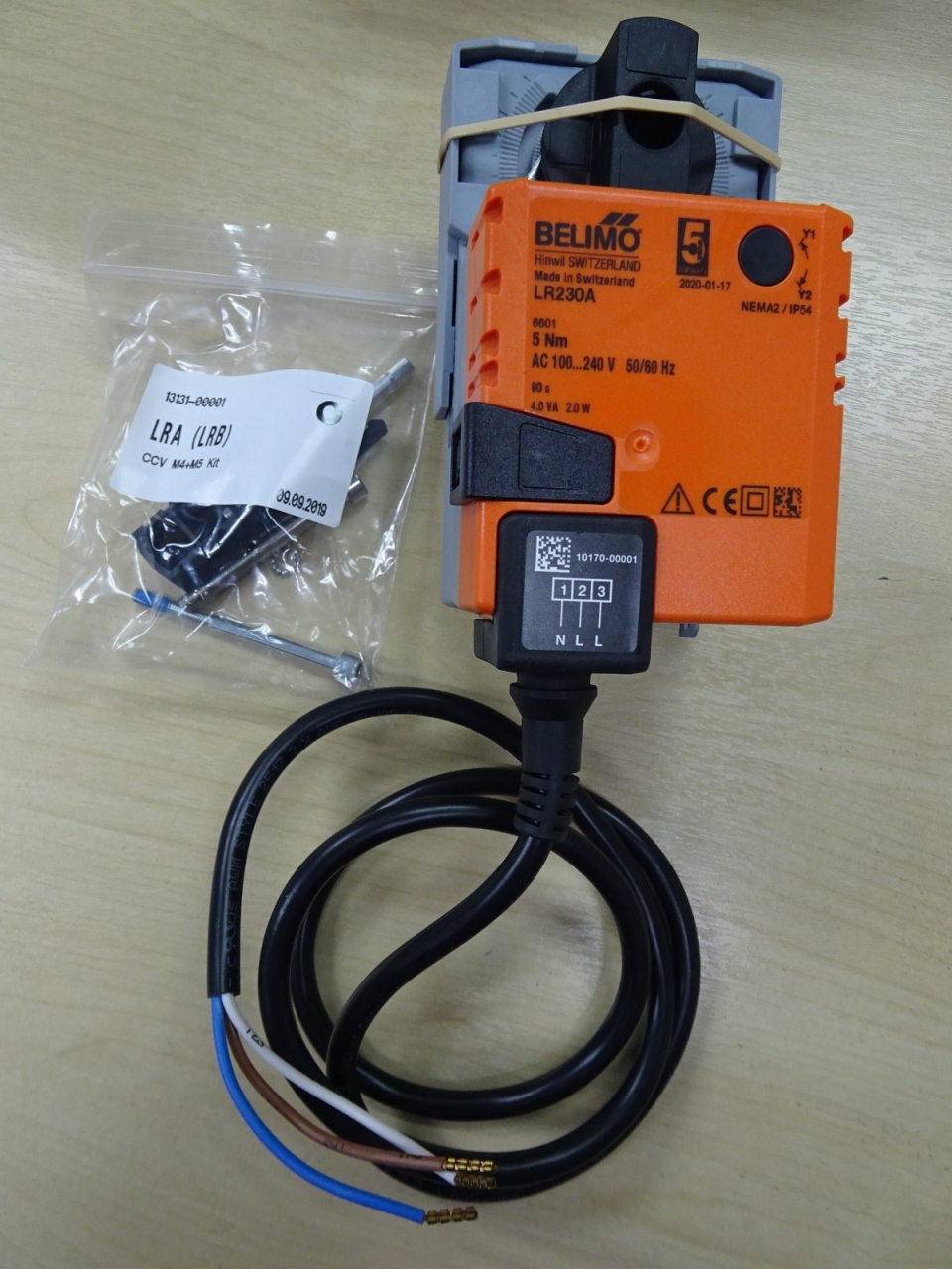 BELIMO LR230A OPEN-CLOSE NON-RETURN ROTARY ACTUATOR FOR BALL VALVE 5NM, 230VAC, 50/60HZ (REPLACED:LRU230)