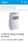  Midea Portable 1hp & 1.5hp Aircond