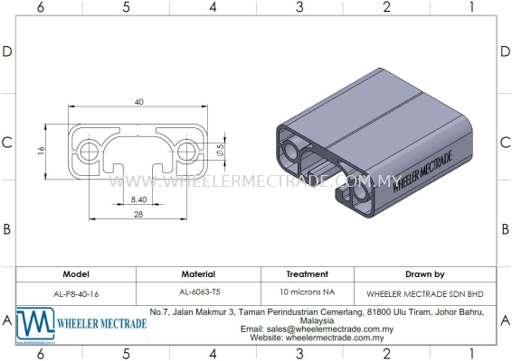 Aluminium Profile 40 x 16 