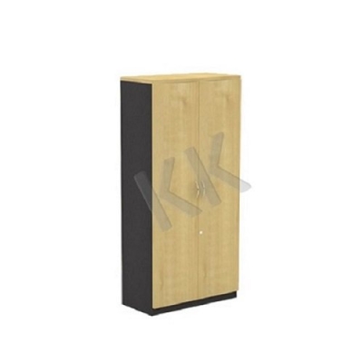 Maple & Dark Grey Office High Swing Door Cabinet