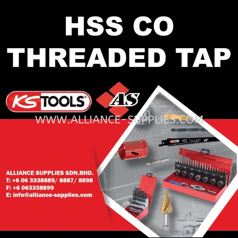 KS TOOLS HSS CO Threaded Tap KS TOOLS HSS Co Threaded Tap KS TOOLS Cutting Tools KS TOOLS