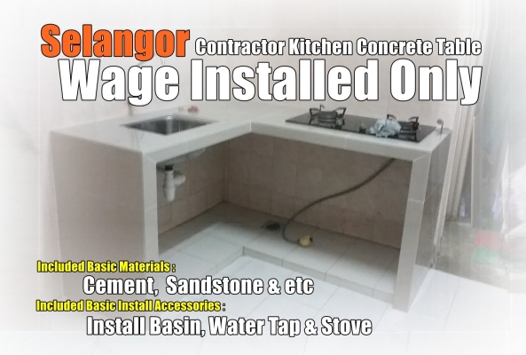 Kitchen Concrete Table - Workmanship Only - Selangor