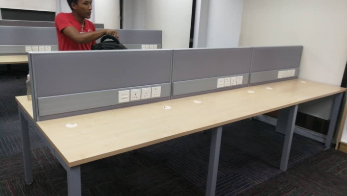 Workstation with U metal leg and wire trunking at Jaya One Petaling Jaya 