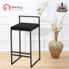  ZAVIER Steel Wooden High Leg With Canvas Cushion Seat Bar Stools Bar Table & Stool Kitchen & Dining