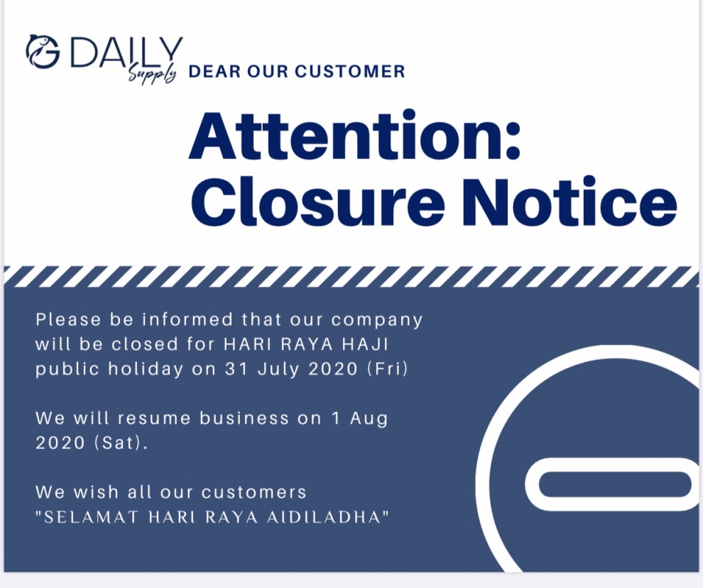 Hari Raya Haji Closure Notice