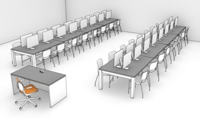 Office Workstation design 2 (3D drawing)