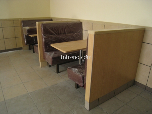 Custom made bench seating with cushion in PJ Selangor Malaysia #Bench Design #Carpentry works #cushion #Fabric #plywood #laminate #veneer #spray paint