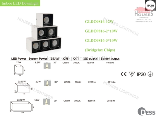 GLDO9816-12 GLDO9816-2x10W GLDO9816-3x10W IP20