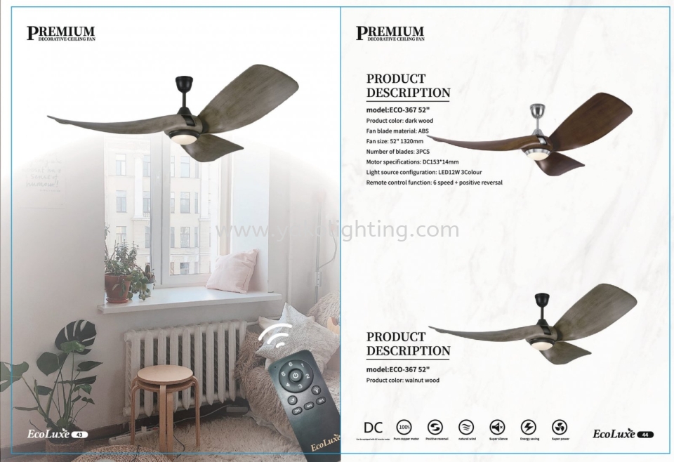 ECO-367 ECOLUX CEILING FAN 