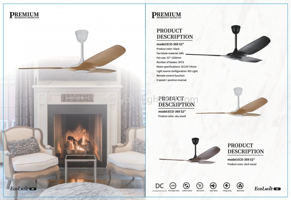 ECO-369 ECOLUX CEILING FAN 