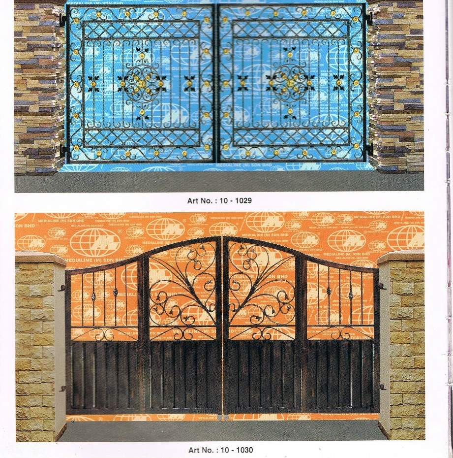 Wrought Iron Main Gate Standard Design Refer Sample2020 Main Gate Design Drawing Gate Malaysia Reference Renovation Design 