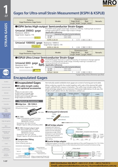 High-output Semiconductor Strain Gages KSPH