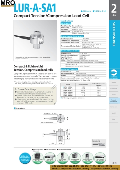 Compact Tension/Compression Load Cell LUR-A-SA1