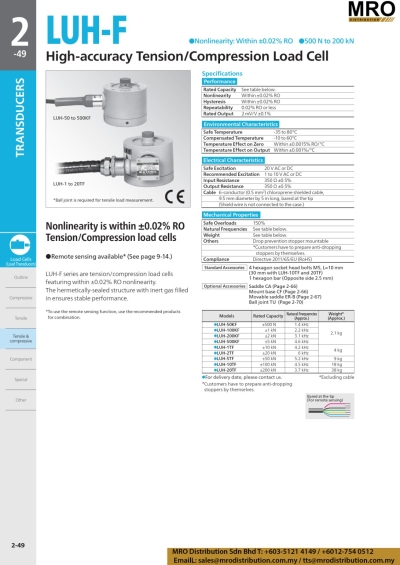 High-accuracy Tension/Compression Load Cell LUH-F