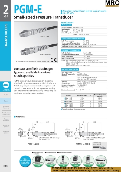 Small-sized Pressure Transducer PGM-E