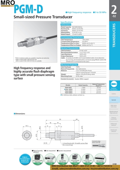 Small-sized Pressure Transducer PGM-D