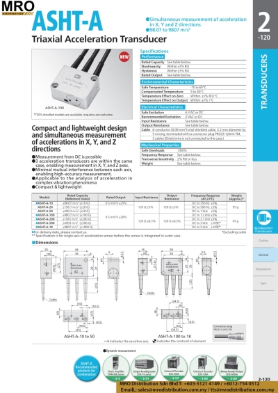 Triaxial Acceleration Transducer ASHT-A