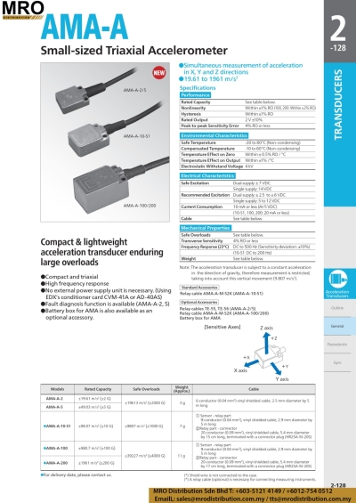 Small-sized Triaxial Accelerometer AMA-A