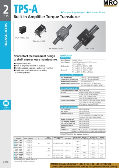 Built-in Amplifier Torque Transducer TPS-A