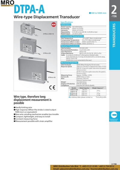 Wire-type Displacement Transducer DTPA-A