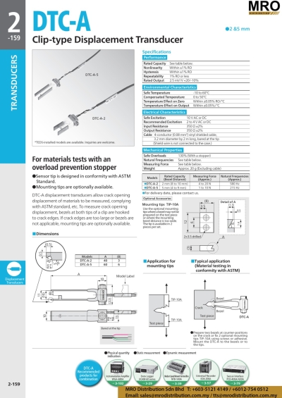 Clip-type Displacement Transducer DTC-A