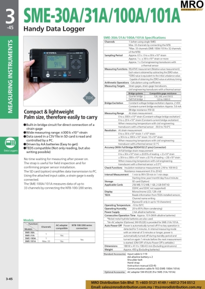 Handy Data Logger SME-30/31A/100A/101A