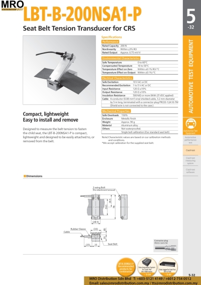 Seat Belt Tensions Transducers for CRS LBT-B-200NSA1-P