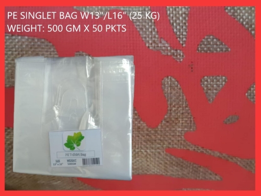 W13''/L16'' PE SINGLET BAG (+-25 KG)