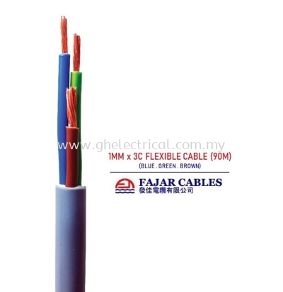 Fajar 0.5mm-6mm X 3core Flexible Cable 