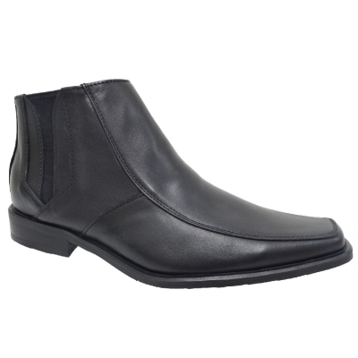 MEN SINGLE ZIP LEATHER SHOE (MM 6173-BK) (SNE.X)