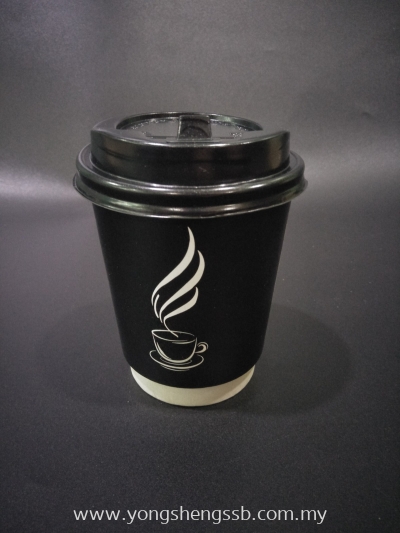 PAPER CUP 8oz COFFEE (50PCS/10PKT/CTN) WITH LID