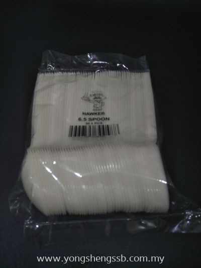 SPOON 6.5" (WHITE) (50PCS/40PKT/CTN)