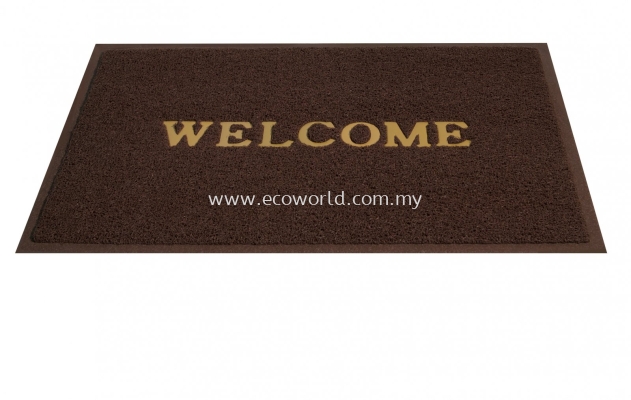 Standard Coil Mat With  Welcome-Brown