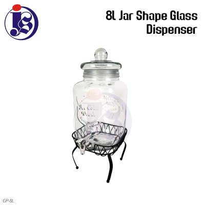 8L Jar Shape Glass Dispenser